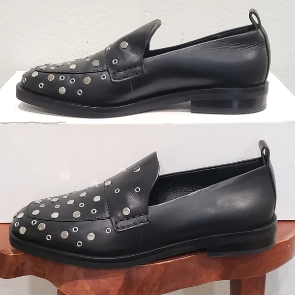 NWT in Box 3.1 Phillip Lim Women's Alexa Studded Apron Toe Black Loafer … - Picture 3 of 12